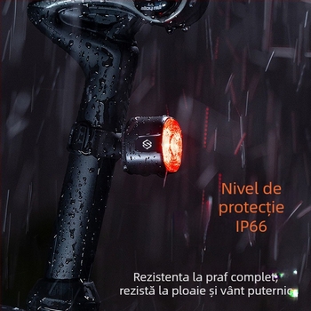 Lumină de bicicletă cu montură pe șa – SOUL TRAVEL, lampă inteligentă de frână, avertizare pentru mersul noaptea, compatibilă cu biciclete de drum și MTB.