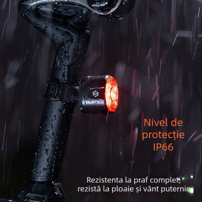Lumină de bicicletă cu montură pe șa – SOUL TRAVEL, lampă inteligentă de frână, avertizare pentru mersul noaptea, compatibilă cu biciclete de drum și MTB.