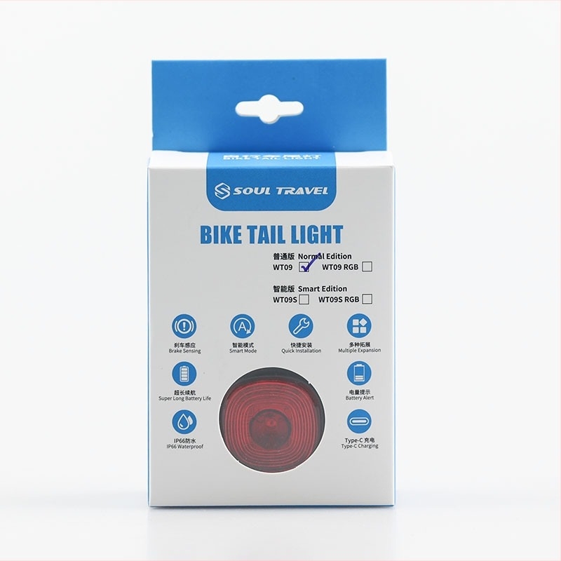 Lumină de bicicletă cu montură pe șa – SOUL TRAVEL, lampă inteligentă de frână, avertizare pentru mersul noaptea, compatibilă cu biciclete de drum și MTB.