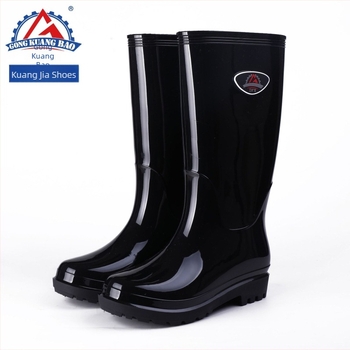 Cizme de ploaie pentru femei, partea superioară din PVC, tibie înaltă, talpă injectată într-un ansamblu unic, toc mic 1–3 cm, potrivite pentru toate anotimpurile