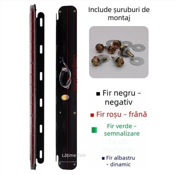 Lumină LED impermeabilă pentru camion, bandă lungă, flash, 24V, lumină de avertizare spate, lumină de frână și de mers în marșarier