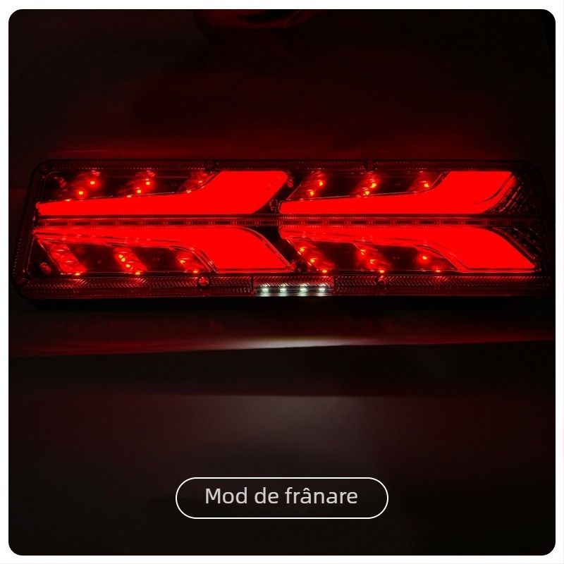 Far posterior pentru camioane Chenxiang A45 cu LED, ghid de lumină, semnal de direcție și lumină de frână, 24V (compatibil cu camioanele; procesare personalizată; durată de viață 10 ani)
