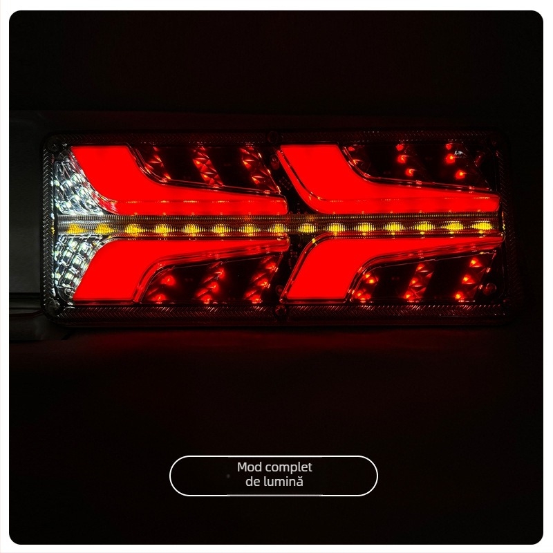 Far posterior pentru camioane Chenxiang A45 cu LED, ghid de lumină, semnal de direcție și lumină de frână, 24V (compatibil cu camioanele; procesare personalizată; durată de viață 10 ani)