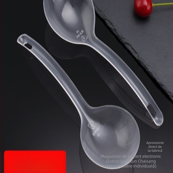 Lingură de supă de unică folosință, din plastic, mâner lung, alimentară, material PP