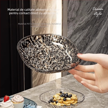 Farfurie osoasă din plastic pentru masă de acasă, tavă pentru gustări în stil nordic, bază de depozitare, imprimare logo disponibilă, cadou pentru colegi