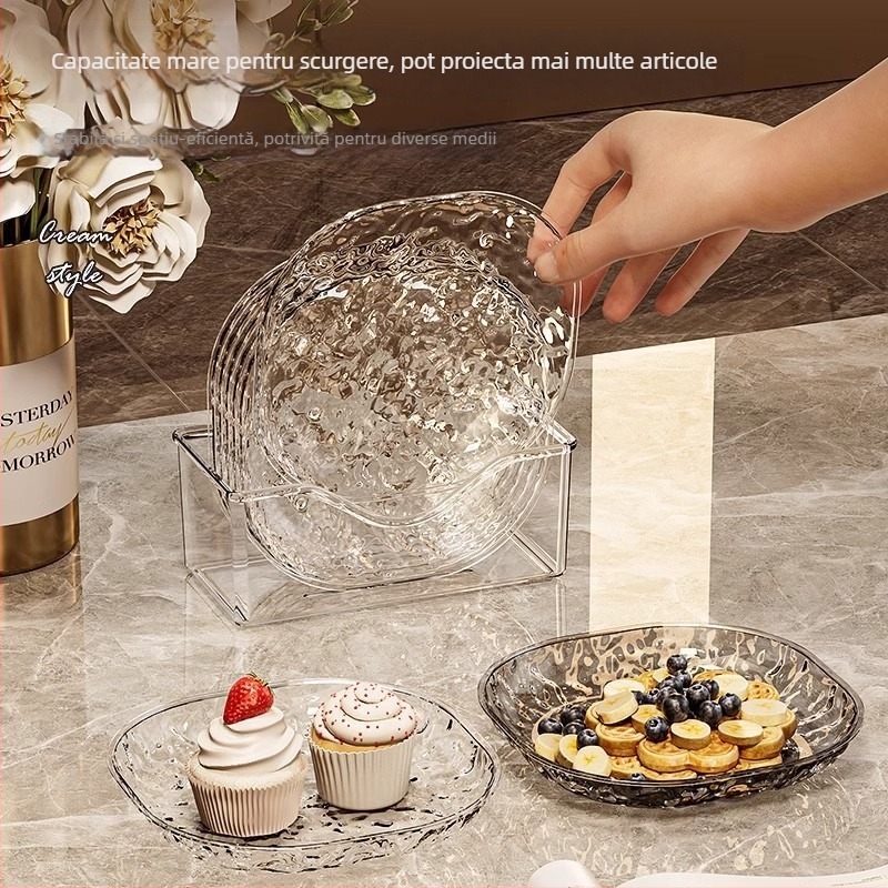 Farfurie osoasă din plastic pentru masă de acasă, tavă pentru gustări în stil nordic, bază de depozitare, imprimare logo disponibilă, cadou pentru colegi