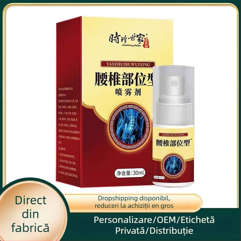 Spray topic de compresie rece pentru durerile coloanei lombare și cervicale (formulă gel) – seria Gold Shizhen family – cod de aprobare 20232090043