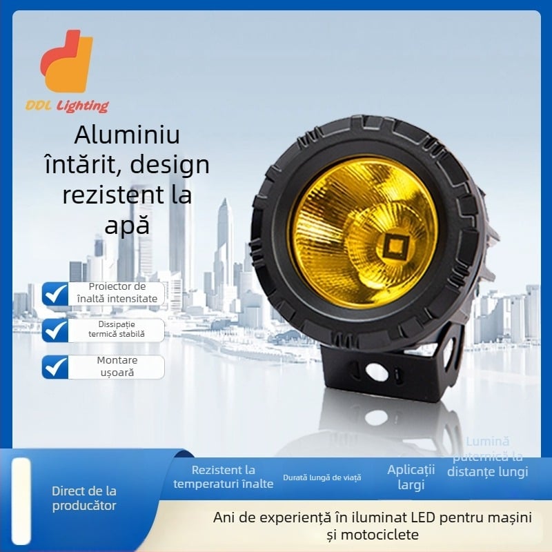 Proiector LED auto pentru lucru — iluminare înaltă, formă circulară, 30W, 9-36V, 3000 lm, durată de viață 50.000 h