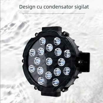 Lumină de lucru LED pentru camioane, off-road, 17 LEDuri, 51W, 220V, carcasă din plastic, durată de viață 3000h, brand Jingsheng
