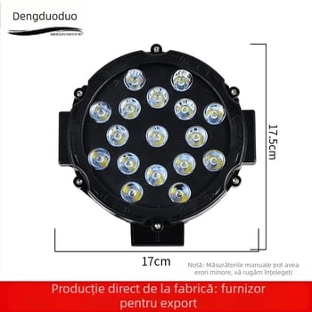 Lumină de lucru LED pentru camioane, off-road, 17 LEDuri, 51W, 220V, carcasă din plastic, durată de viață 3000h, brand Jingsheng