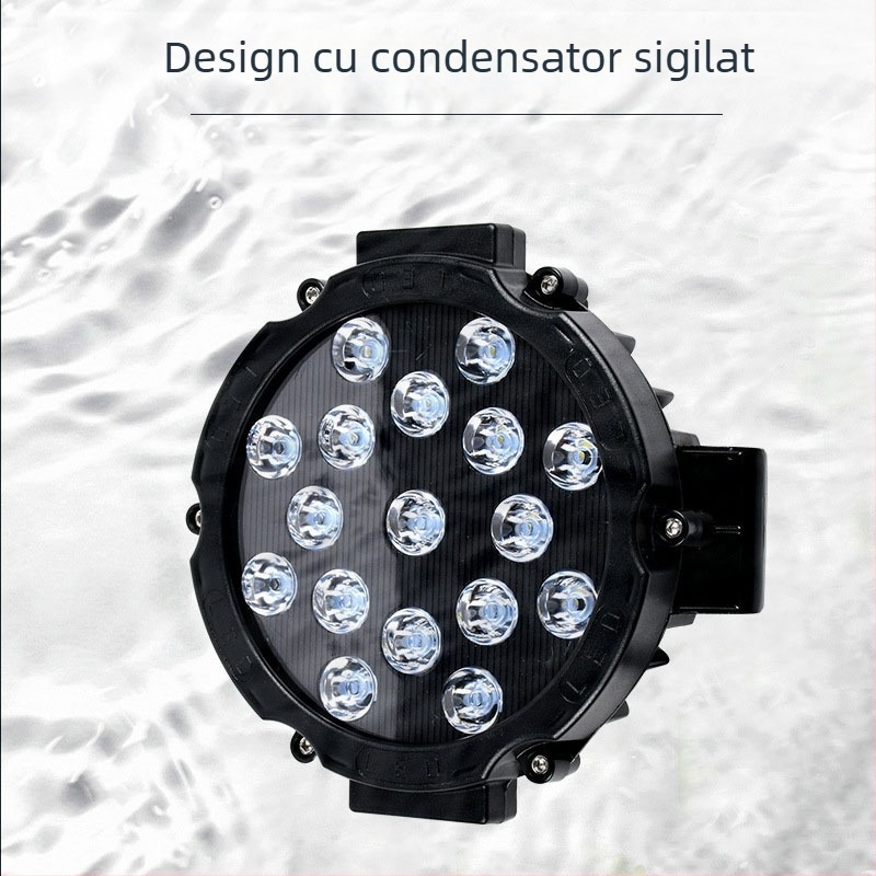 Lumină de lucru LED pentru camioane, off-road, 17 LEDuri, 51W, 220V, carcasă din plastic, durată de viață 3000h, brand Jingsheng