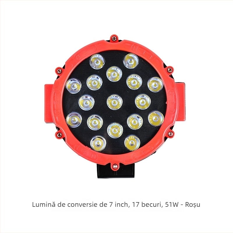 Lumină de lucru LED pentru camioane, off-road, 17 LEDuri, 51W, 220V, carcasă din plastic, durată de viață 3000h, brand Jingsheng