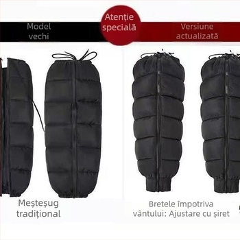 Protector pentru genunchi cu căptușeală de fleece, design gros și rezistent la vânt, pentru mersul cu motocicleta în timpul iernii, purtare în exterior