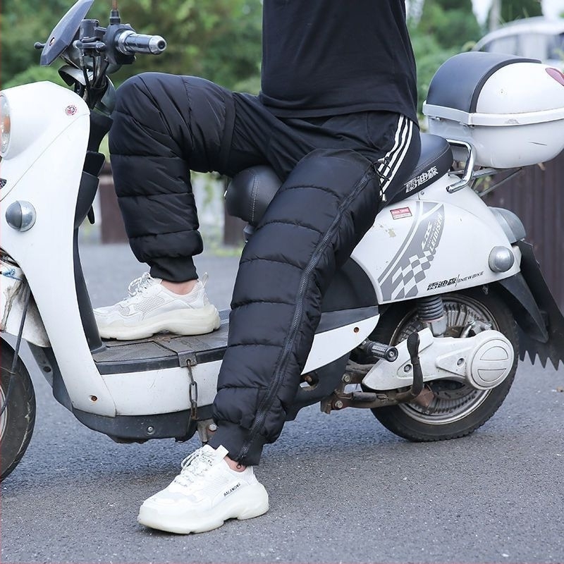 Protector pentru genunchi cu căptușeală de fleece, design gros și rezistent la vânt, pentru mersul cu motocicleta în timpul iernii, purtare în exterior
