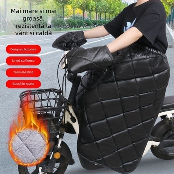 Fustă de protecție împotriva vântului pentru bicicletă electrică; construcție din plastic, impermeabilă, posibilitate imprimare logo