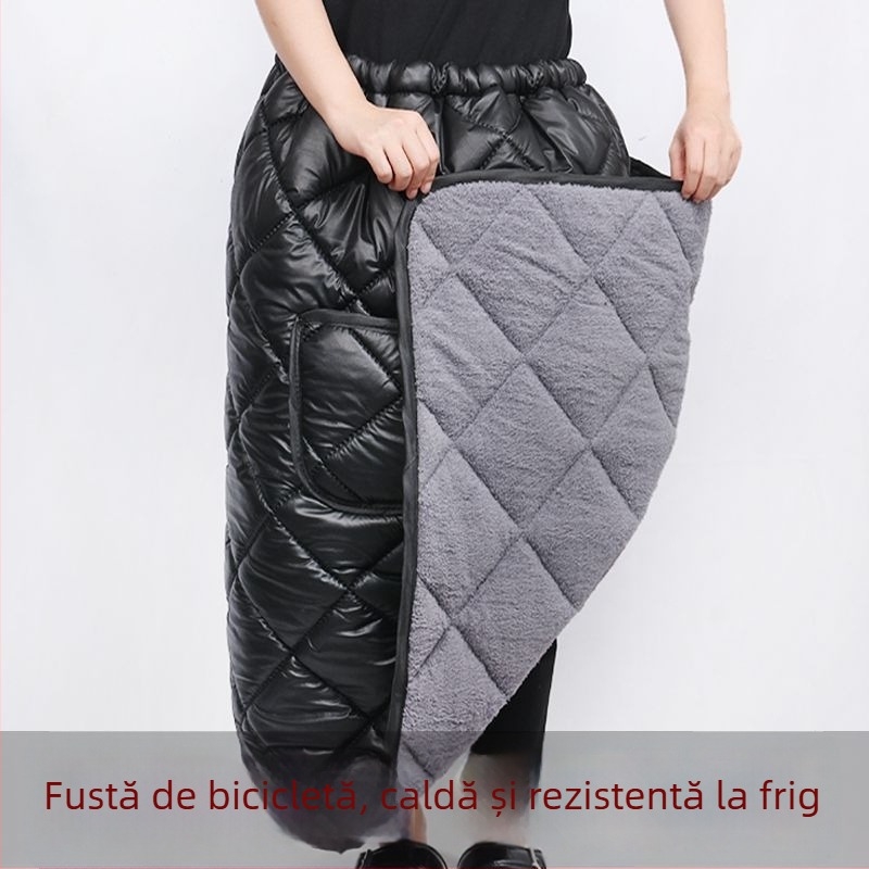 Fustă de protecție împotriva vântului pentru bicicletă electrică; construcție din plastic, impermeabilă, posibilitate imprimare logo