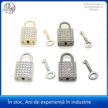 Lacăt pentru geantă - aliaj de zinc, încrustat cu diamante, anti-furt, accesorii de bagaje stil street-fashion