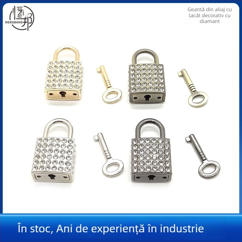 Lacăt pentru geantă - aliaj de zinc, încrustat cu diamante, anti-furt, accesorii de bagaje stil street-fashion