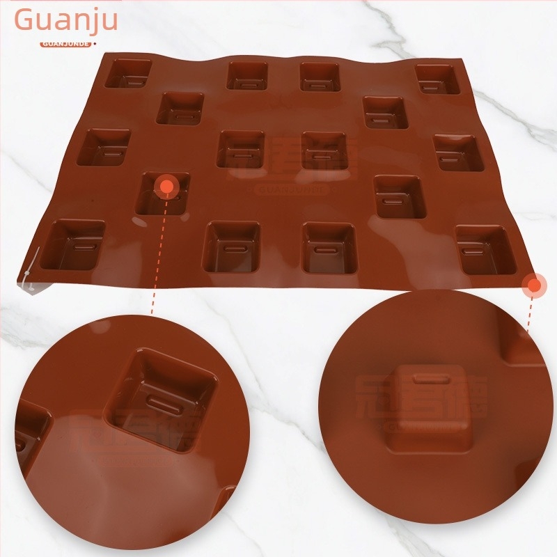 Formă pătrată din silicon pentru coacere și deserturi — pentru înghețată, jeleu, lumânări aromaterapie și săpun handmade; Material: silicon; Brand: Guan de; Stil: modern minimalist