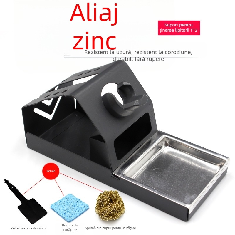 Suport anti-static pentru fier de lipit, cu raft fix, 220V, până la 500°C, 0,25 kg