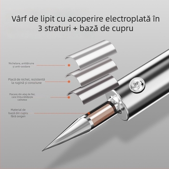 Deli DL8860 Fier de lipit cu încălzire externă, temperatură constantă, 60W, 220V, vârf 907