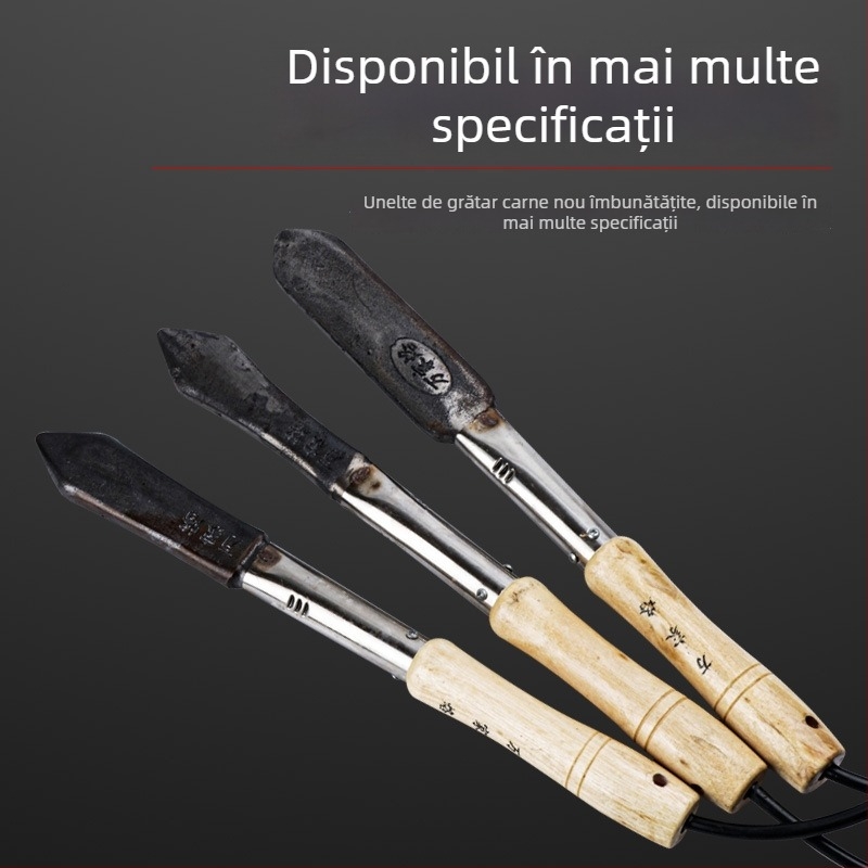 Fier de lipit electric cu mâner din lemn de marcă Wanjia, 220V, încălzire electrică, pentru îndepărtarea părului de porc
