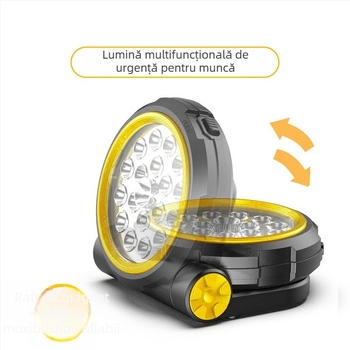 Lampa LED de urgență pentru mașină, reîncărcabilă, pentru reparații auto, 10W, 5V, 1000 lm, 6000K, model CS-A03