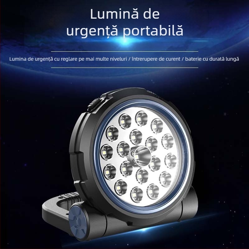 Lampa LED de urgență pentru mașină, reîncărcabilă, pentru reparații auto, 10W, 5V, 1000 lm, 6000K, model CS-A03