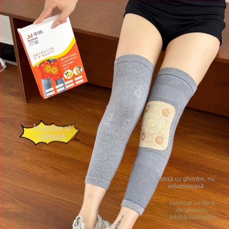 Genunchiere autoîncălzitoare cu magnet, ghimbir și cașmir, infraroșu îndepărtat pentru articulații, adulți, toamnă 2025