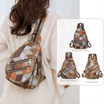 Rucsac de damă din PU, stil etnic, multifuncțional, închidere cu fermoar, exterior tridimensional, buzunare interioare: buzunar cu fermoar, buzunar pentru telefon, buzunar ID, rezistent la apă, antifurt, capacitate mare pentru utilizare zilnică și călători