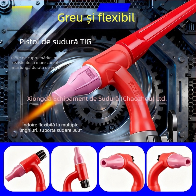 Accesoriu pentru lampa de sudură arc argon qq150A, flexibil, duză cu cap lat rotativ 360°