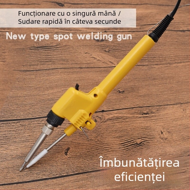Pistol de lipit cu mâner drept, manual, 60W încălzire internă pentru lipire în puncte, cu burete pentru curățarea vârfului rezistent la temperaturi înalte