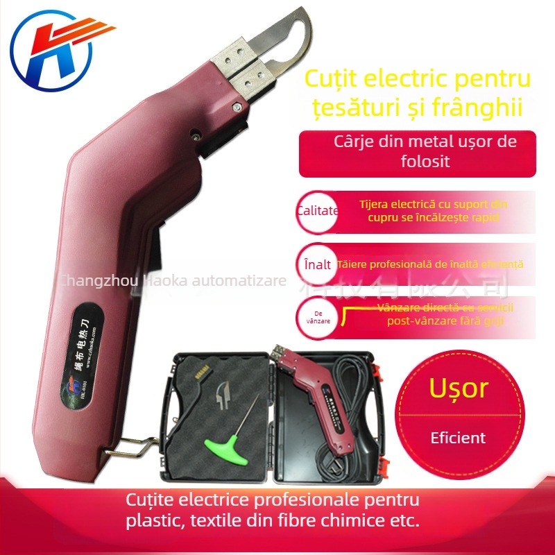 Haoka 220V Tăiere cu încălzire electrică, temperatură reglabilă, pentru țesături sintetice