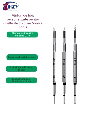 Vârfuri de lipit pentru C210/T26 — universale, vârfuri drepte și curbate, două bucăți