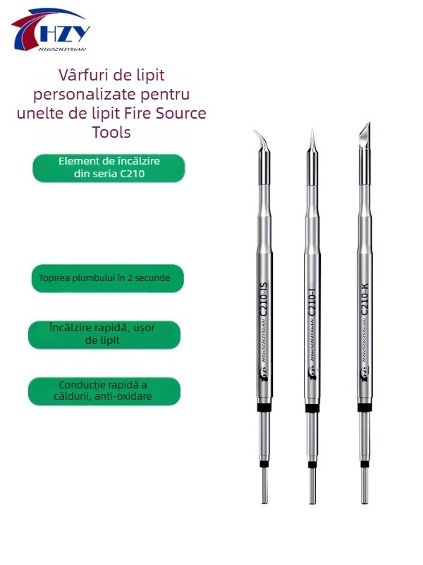 Vârfuri de lipit pentru C210/T26 — universale, vârfuri drepte și curbate, două bucăți