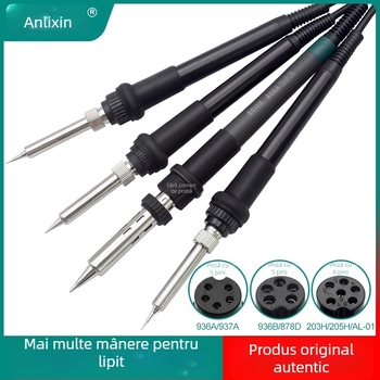 Anlixin 936A mâner T12 pentru lipit, mâner 907, stație de lipire cu frecvență înaltă 937A, accesorii cu 5 pini