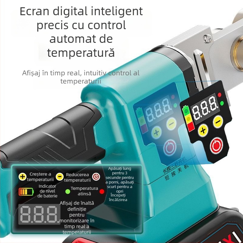 Mașină de sudură prin topire reîncărcabilă, fără fir, pentru conducte PPR, 12A, 280W, unealtă pentru sudare a plasticelor pentru uz casnic