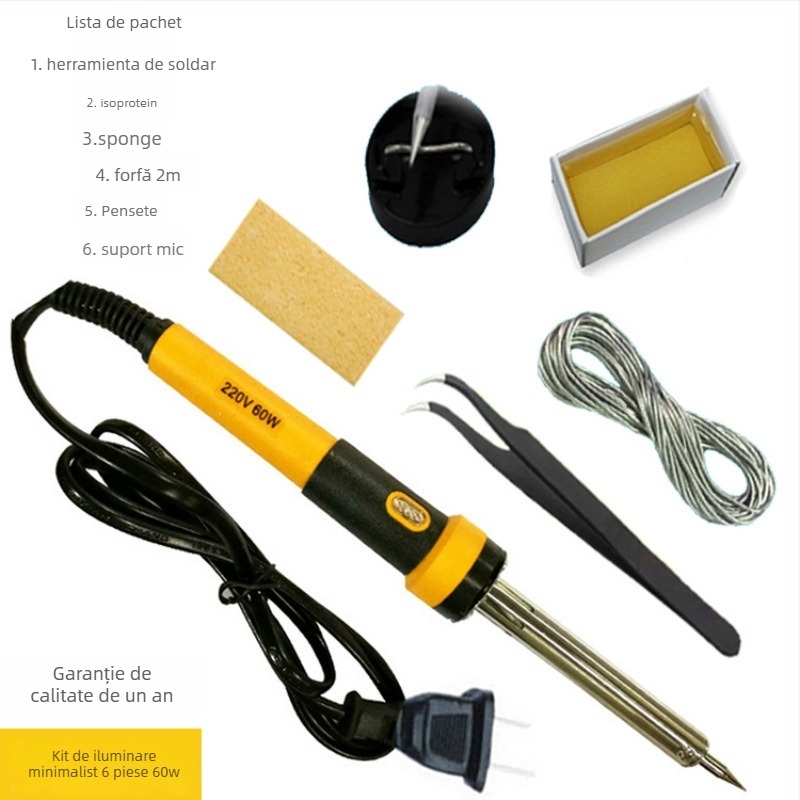 Set de fier de lipit electric cu temperatură constantă, pentru acasă și la școală