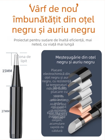 Fier de lipit electric pentru uz casnic – set profesional cu vârfuri înlocuibile și vârf cromat