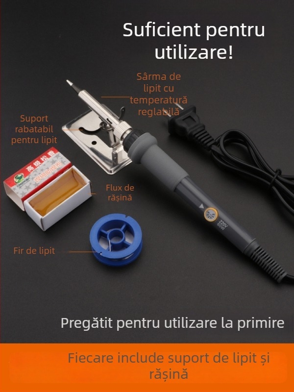 Fier de lipit electric pentru uz casnic – set profesional cu vârfuri înlocuibile și vârf cromat