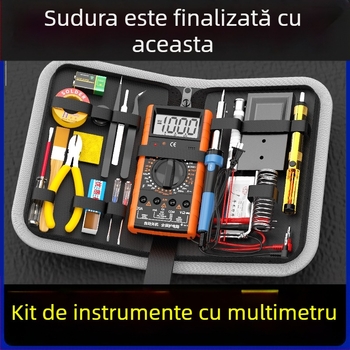 Kit profesional: multimetr și fier de lipit cu cutie de scule, control al temperaturii constante pentru reparații electronice acasă și pentru studenți — Ye xuan