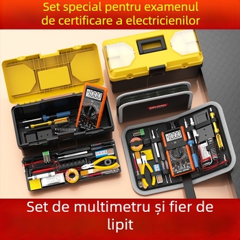 Kit profesional: multimetr și fier de lipit cu cutie de scule, control al temperaturii constante pentru reparații electronice acasă și pentru studenți — Ye xuan