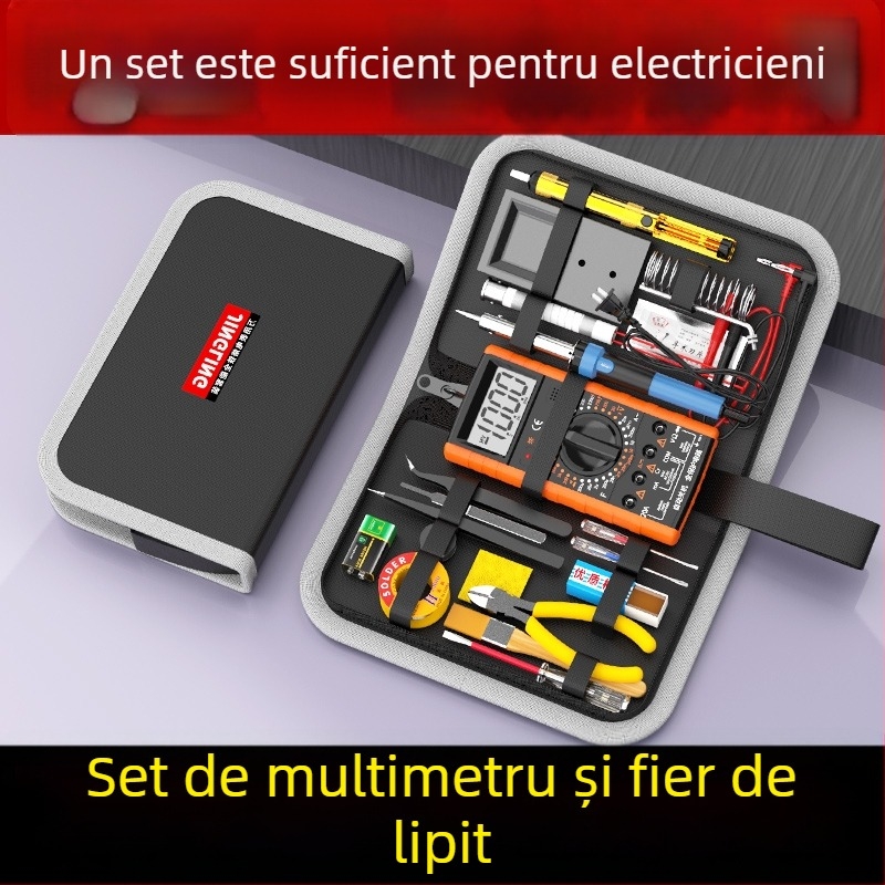 Kit profesional: multimetr și fier de lipit cu cutie de scule, control al temperaturii constante pentru reparații electronice acasă și pentru studenți — Ye xuan