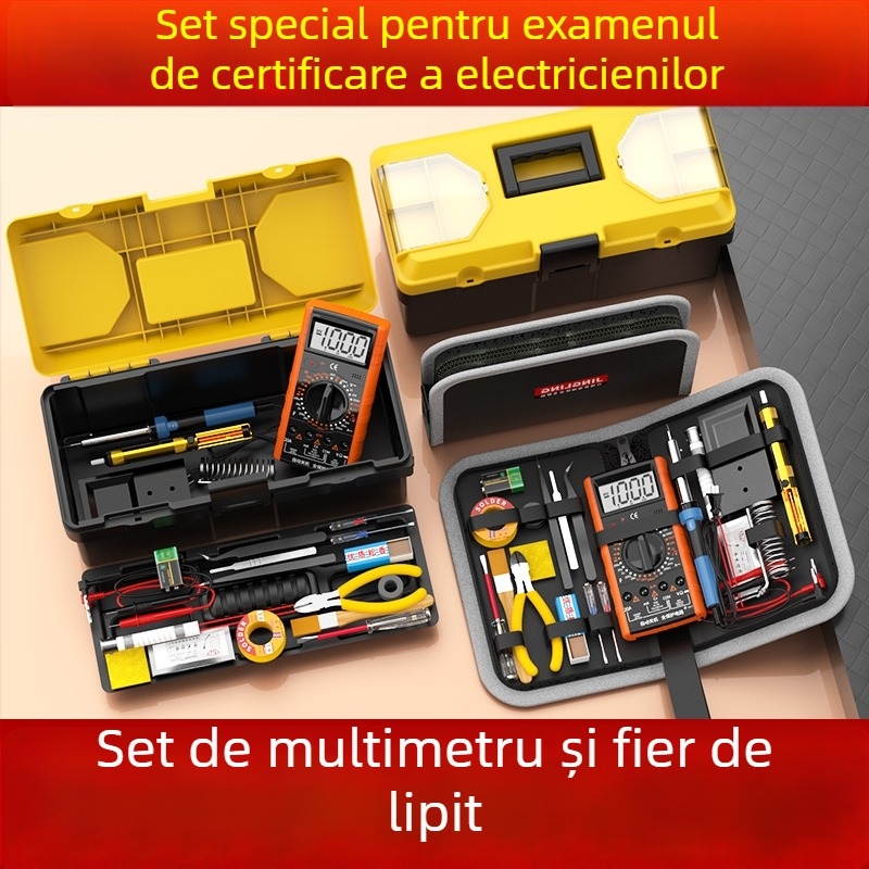 Kit profesional: multimetr și fier de lipit cu cutie de scule, control al temperaturii constante pentru reparații electronice acasă și pentru studenți — Ye xuan