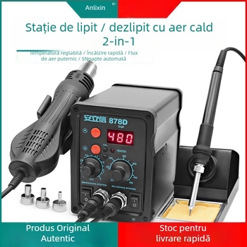 Stație de dezlipire cu aer cald, 858 două-n-unu, fier de lipit 878D, stație de lipire 8786D (Brand: Altele)