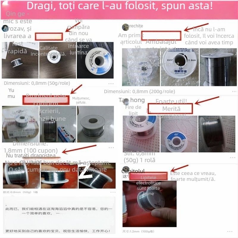 Sârmă de lipit cu miez de flux rosin, cu plumb de înaltă puritate, pentru lipit electric