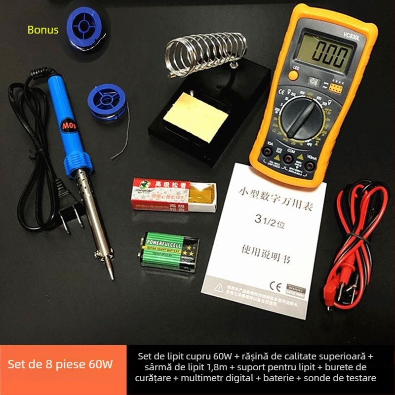 Set de lipit cu afișaj digital și multimetru pentru reparații casnice, marca Unique