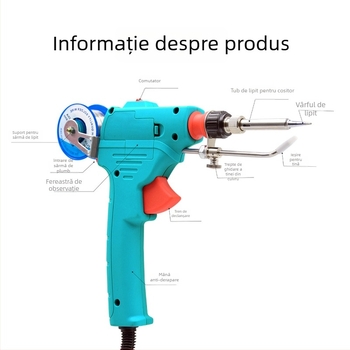 Sol pistolă electrică de lipit cu alimentare automată – încălzire rapidă, temperatură constantă, protecție anti-oxidare, mâner din cauciuc, vârfuri din cupru