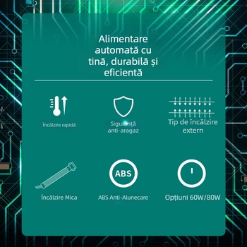 Sol pistolă electrică de lipit cu alimentare automată – încălzire rapidă, temperatură constantă, protecție anti-oxidare, mâner din cauciuc, vârfuri din cupru