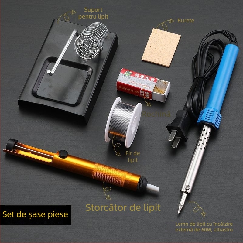 Set de lipire electric cu încălzire externă, pensă de lipit și unealtă de reparații